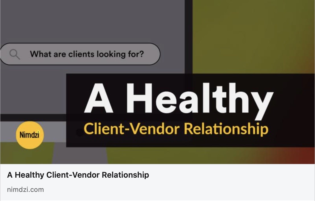 A Healthy Client-Vendor Relationship